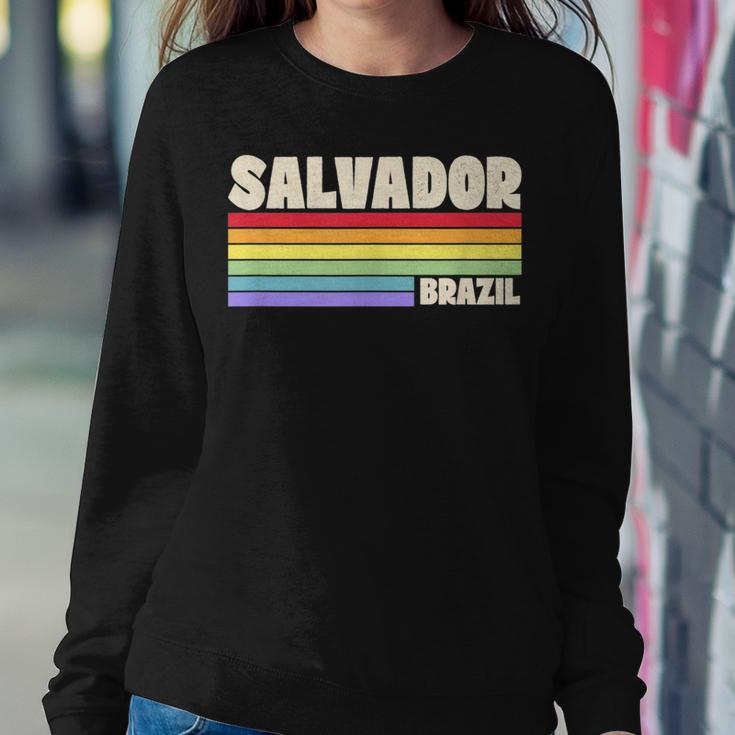 Salvador Brazil Rainbow Gay Pride Merch Retro 70S 80S Queer Women Sweatshirt Unique Gifts