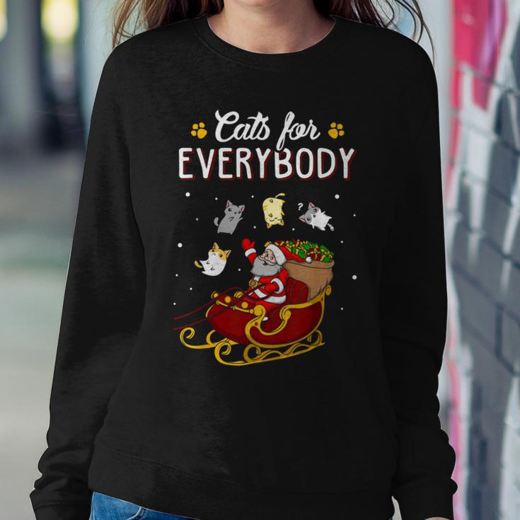 Santa Cats For Everybody Ugly Christmas Sweater Cat Lover Women Sweatshirt Unique Gifts