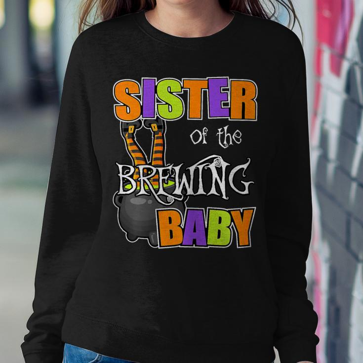 Sister Of Brewing Baby Halloween Theme Baby Shower Spooky Women Sweatshirt Unique Gifts