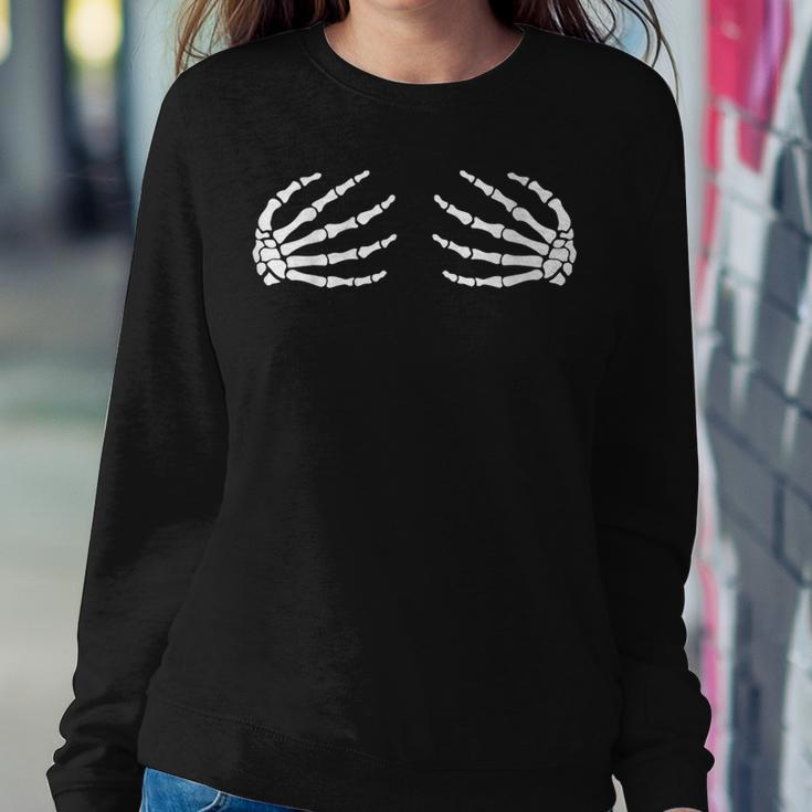 Skeleton Hand Halloween Boob Spooky Halloween Women Sweatshirt Unique Gifts