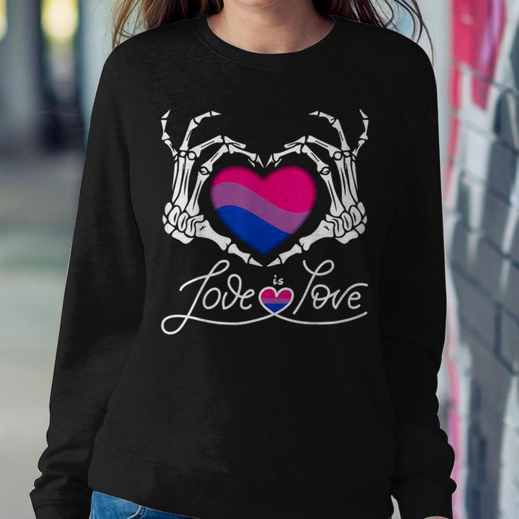 Skeleton Heart Love Is Love Lgbt Bisexual Pride Month Women Women Sweatshirt Unique Gifts