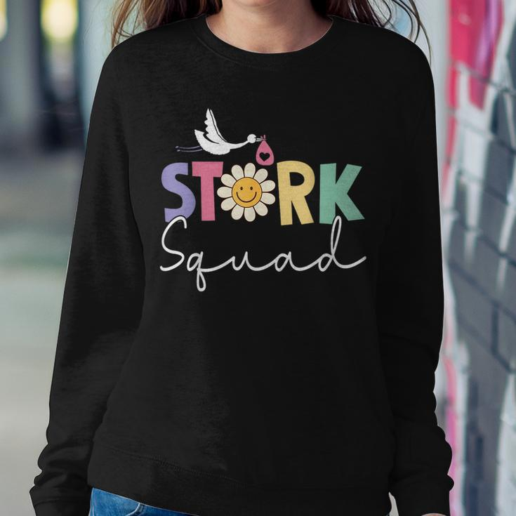 Stork Squad Labor & Delivery Nurse L&D Mother Baby Nurse Women Crewneck Graphic Sweatshirt Funny Gifts