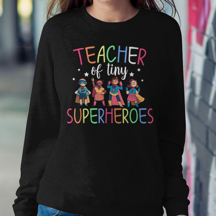 Teacher Of Tiny Superheroes Women Crewneck Graphic Sweatshirt Unique Gifts
