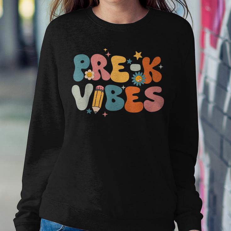 Teacher Student Pre-K Vibes Pre Kindergarten Team Women Crewneck Graphic Sweatshirt Unique Gifts