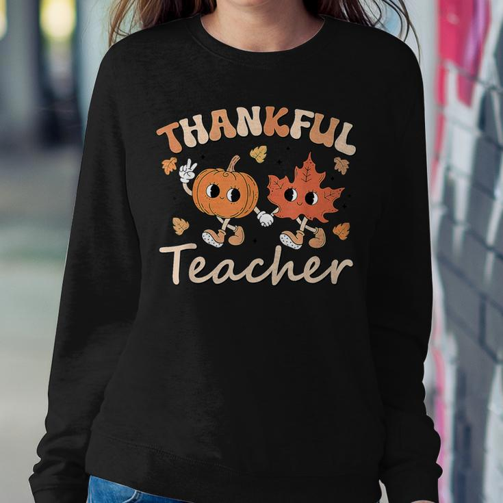 Thanksgiving Day Retro Fall Thankful Teacher For Women Women Sweatshirt Personalized Gifts