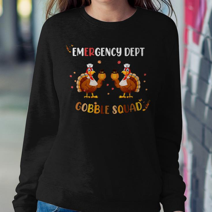Thanksgiving Emergency Room Department Er Nurse Gobble Squad Women Sweatshirt Funny Gifts