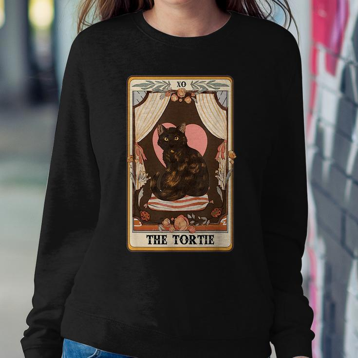 The Tortie Tarot Card Vintage Tortie Cat Tortie Mom Cat Mom Women Crewneck Graphic Sweatshirt Funny Gifts