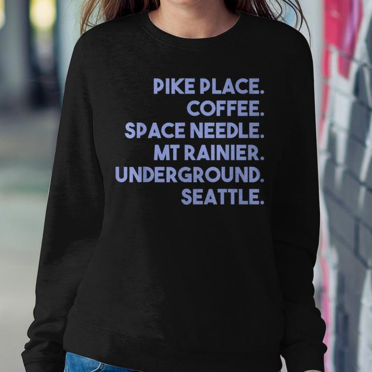 Things Of Seattle Pike Place Coffee Space Needle Women Sweatshirt Unique Gifts