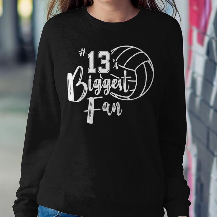Thirn 13 Biggest Fan Volleyball Mom Volleyball Dad Women Sweatshirt Unique Gifts