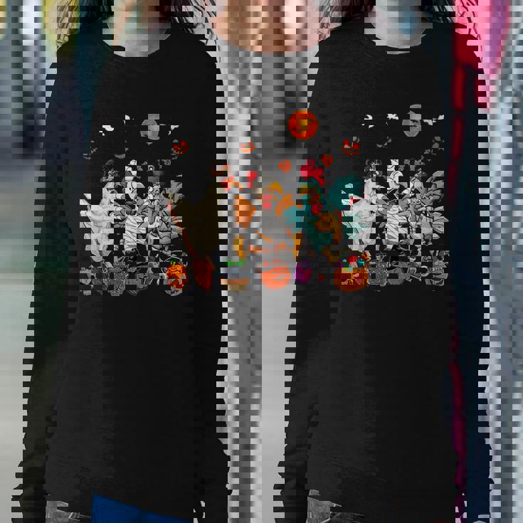 Three Chickens Witch Scary Mummy Halloween Zombie Women Sweatshirt Unique Gifts