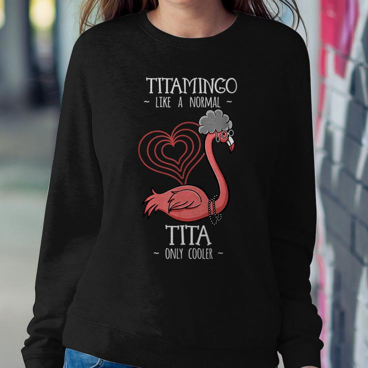 Titamingo Tita Flamingo Lover Auntie Aunt Fauntie Tia Aunty Flamingo Women Sweatshirt Unique Gifts