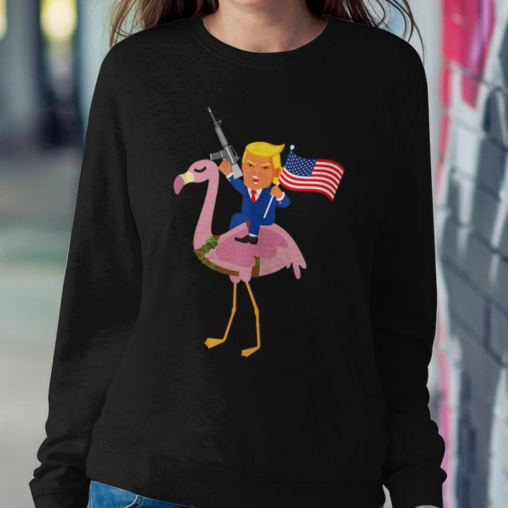 Trump Flamingo Gun Merica 2020 Election Maga Republican Women Sweatshirt Unique Gifts