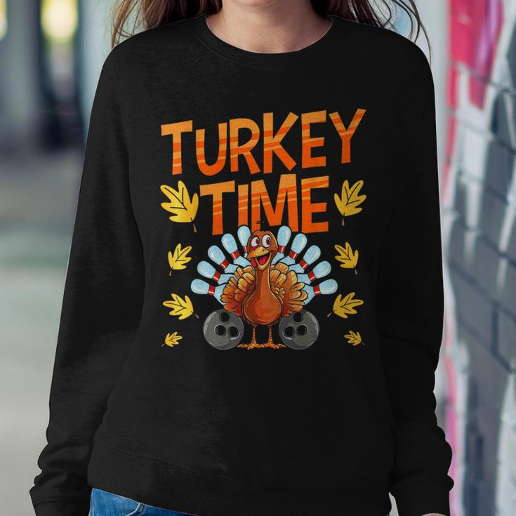 Turkey Time Bowl Bowling Strike Pin Sport Thanksgiving Boys Women Sweatshirt Funny Gifts