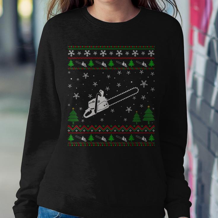 Ugly Christmas Sweater For Chainsaw Lovers Ugly Women Sweatshirt Funny Gifts
