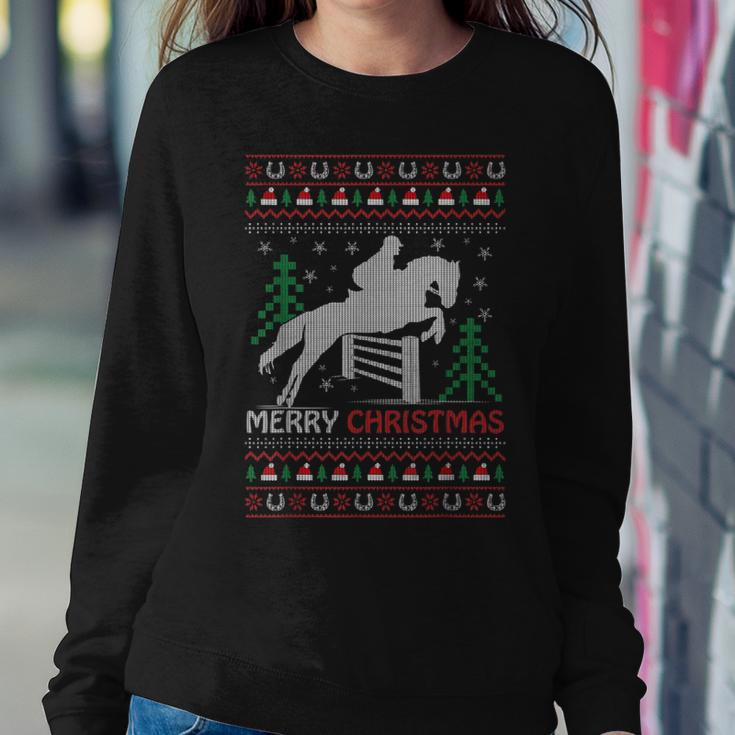 Ugly Sweater Christmas Horse Riding Rider Horses Lovers Women Sweatshirt Unique Gifts
