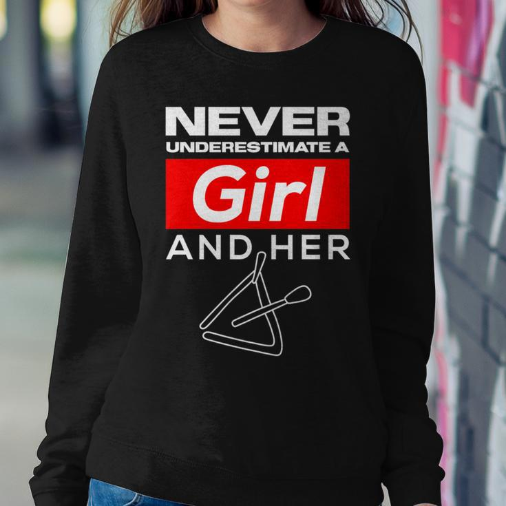 Never Underestimate A Girl And Her Triangle Women Sweatshirt Unique Gifts