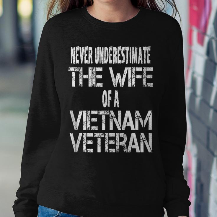 Never Underestimate The Wife Of A Vietnam Veteran Women Sweatshirt Unique Gifts