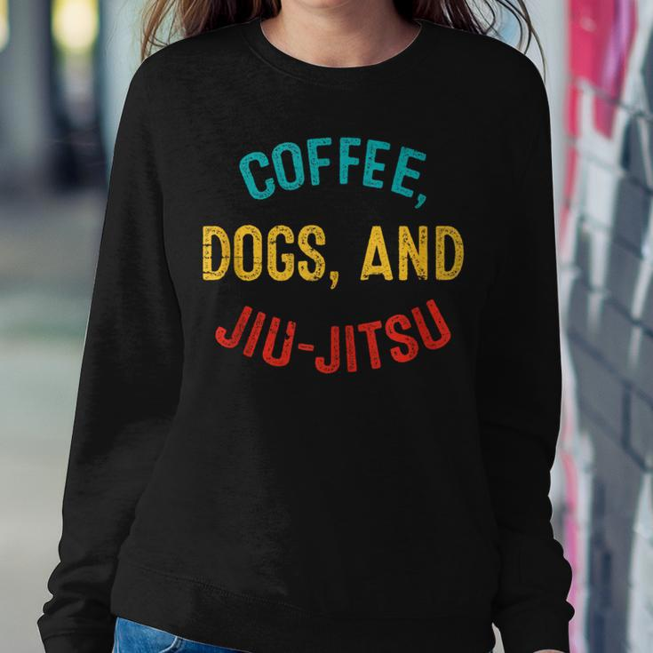 Vintage Coffee Dogs Jiu Jitsu Brazilian Jiu Jitsu Bjj Women Sweatshirt Unique Gifts