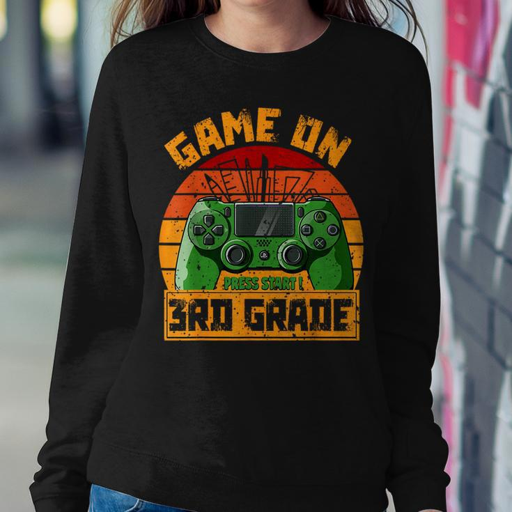 Vintage Game On 3Rd Grade First Day Gamer Boy Back To School Women Sweatshirt Unique Gifts