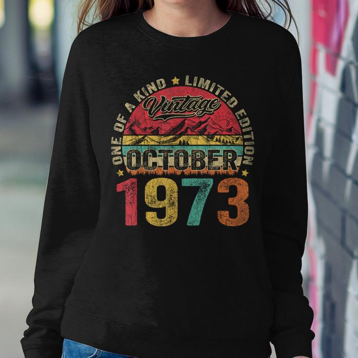 Vintage October 1973 50 Years Old 50Th Birthday Women Sweatshirt Unique Gifts