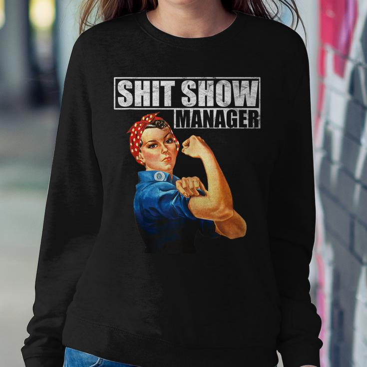 Vintage SHIT Show Manager Mom Boss Supervisor Women Sweatshirt Unique Gifts