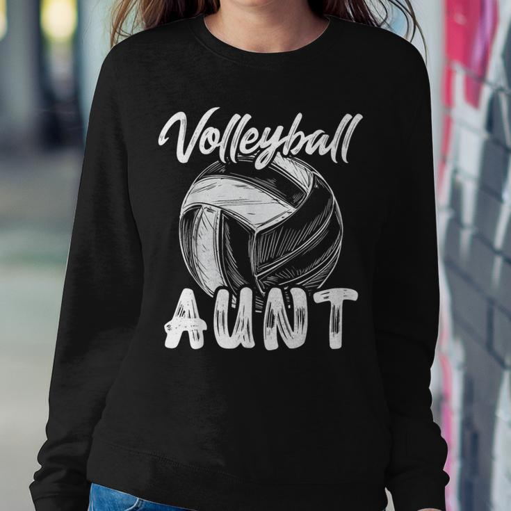 Volleyball Aunt For Family Matching Player Team Auntie Women Sweatshirt Unique Gifts