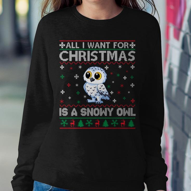 All I Want For Christmas Is A Snowy Owl Ugly Xmas Sweater Women Sweatshirt Unique Gifts