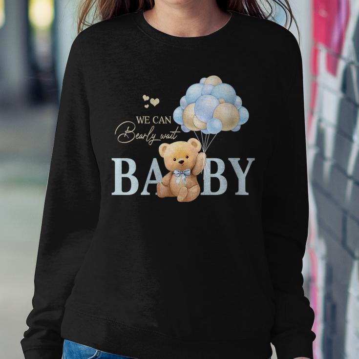 We Can Bearly Wait Gender Neutral Baby Shower Decorations Women Crewneck Graphic Sweatshirt Unique Gifts