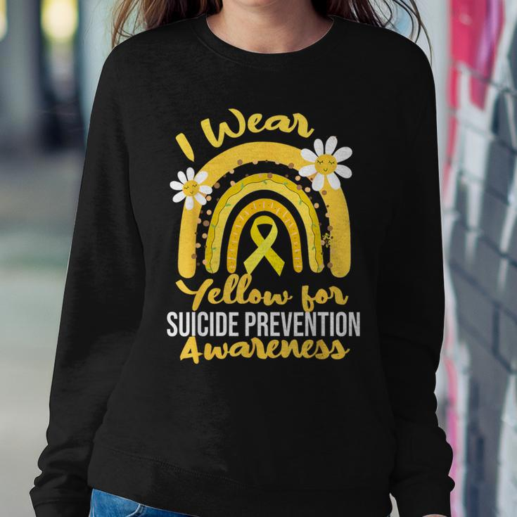 Wear Yellow For Suicide Prevention Awareness Ribbon Rainbow Women Sweatshirt Funny Gifts