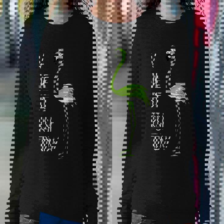 A Wee Bit Irish Today St Pattys Day Green Flamingo Women Sweatshirt Unique Gifts