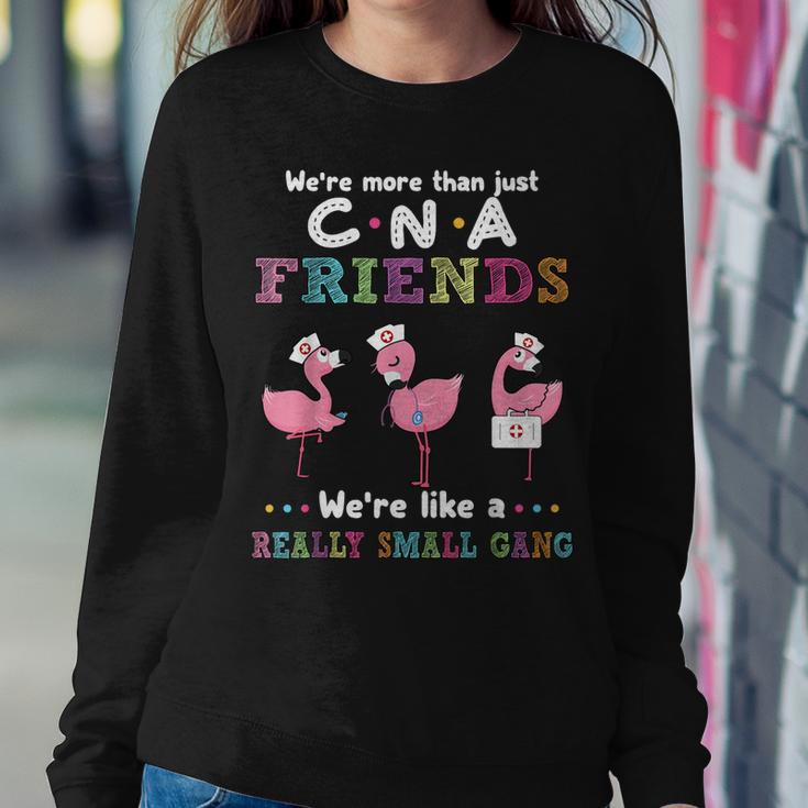 Were More Than Just Cna Friends Nurse Flamingo Nursing Women Crewneck Graphic Sweatshirt Personalized Gifts