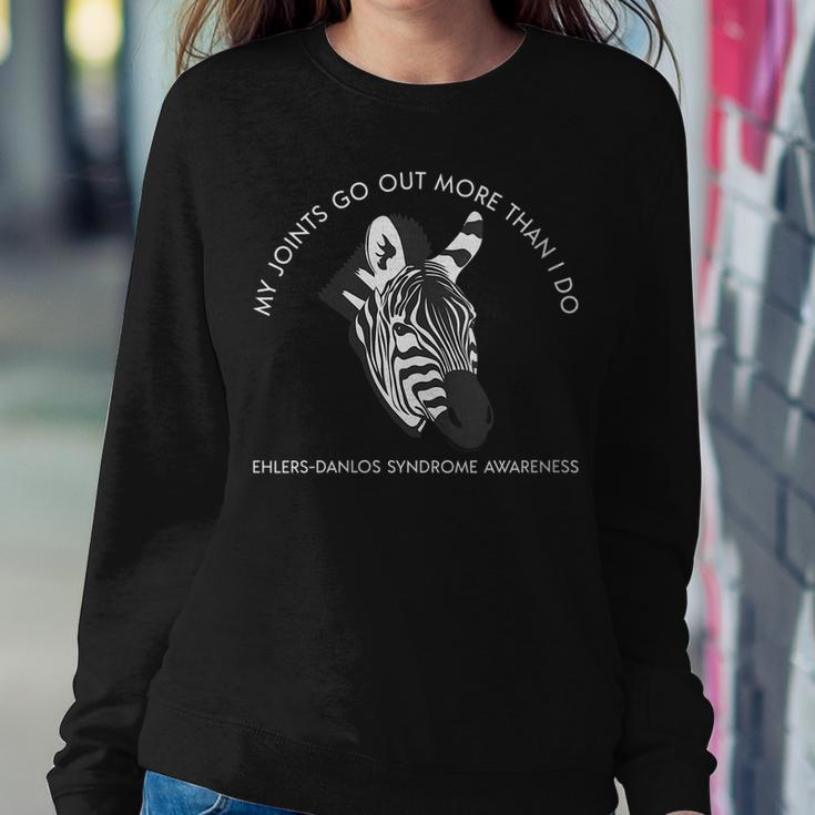 Womens Ehlers Danlos Awareness My Joints Go Out More Than I Do Women Crewneck Graphic Sweatshirt Personalized Gifts