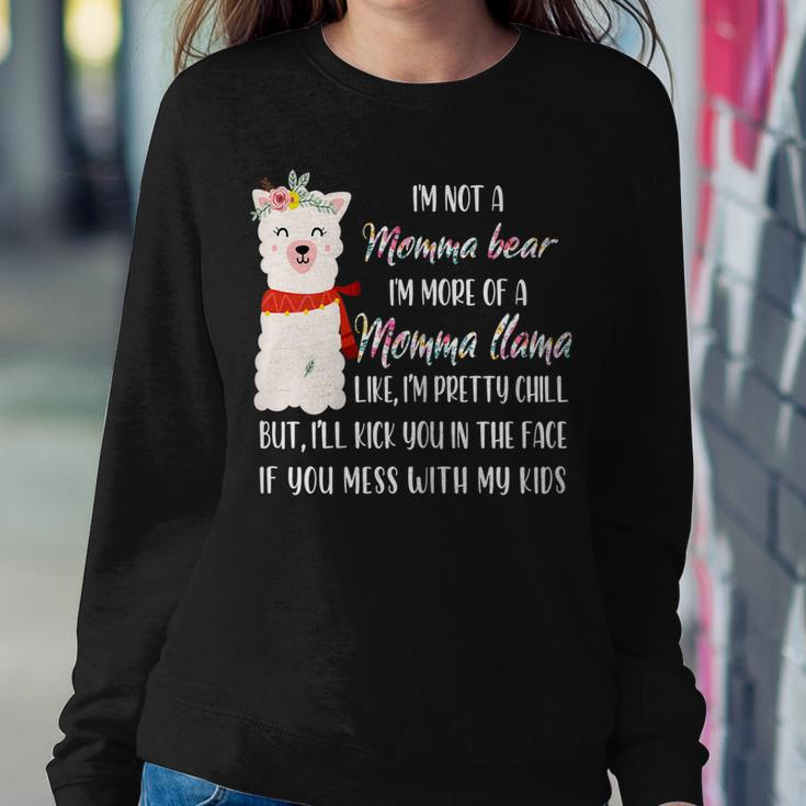Womens Im Not A Momma Bear Im More Of A Momma Llama Floral Women Crewneck Graphic Sweatshirt Personalized Gifts