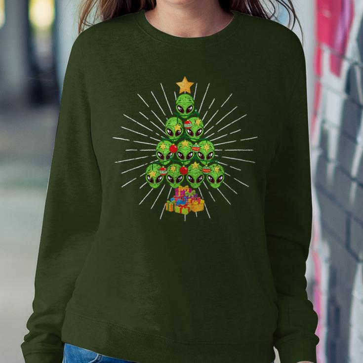 Alien Christmas Tree Xmas Pajamas Pjs Space Christian Women Sweatshirt Funny Gifts