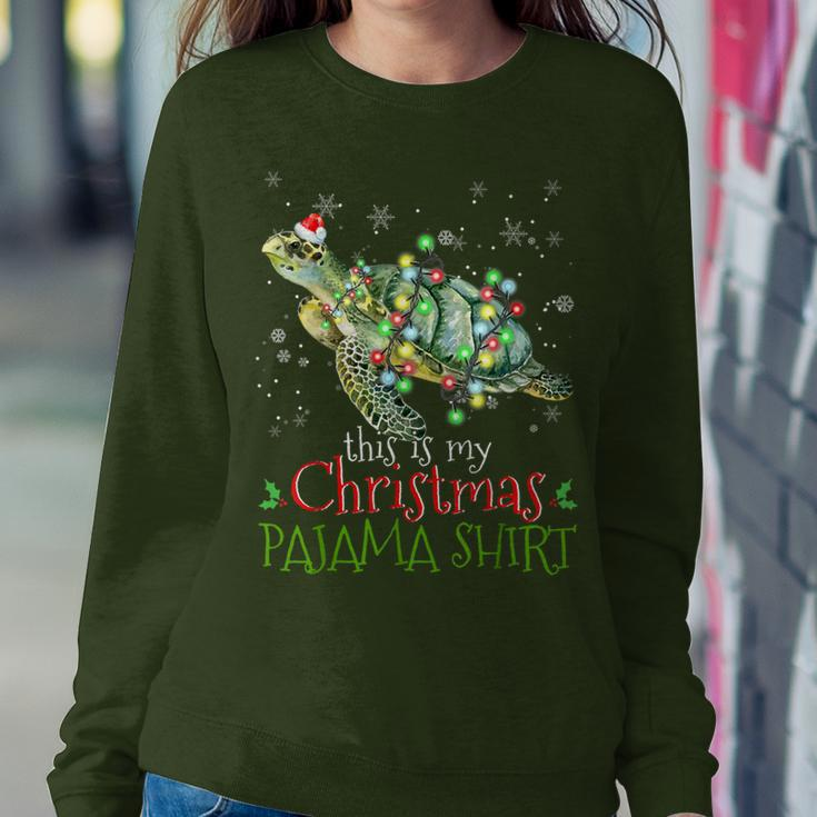 This Is My Christmas Pajama Sea Turtle Christmas Women Sweatshirt Funny Gifts