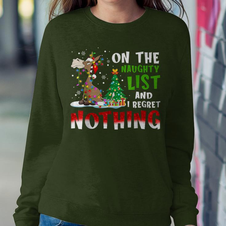 Donkey Christmas On The Naughty List And I Regret Nothing Women Sweatshirt Funny Gifts