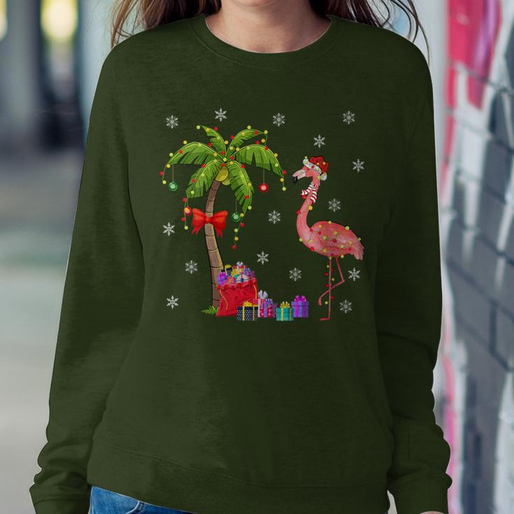 Flamingo Lover Xmas Santa Hat Flamingo Christmas Women Sweatshirt Personalized Gifts