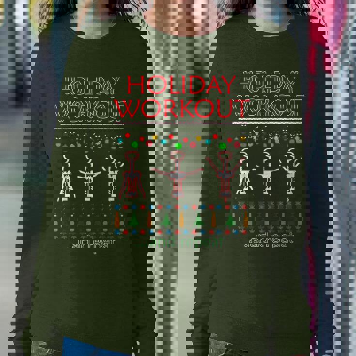 Holiday Workout Drink And Repeat Wine Lovers Christmas Women Sweatshirt Personalized Gifts