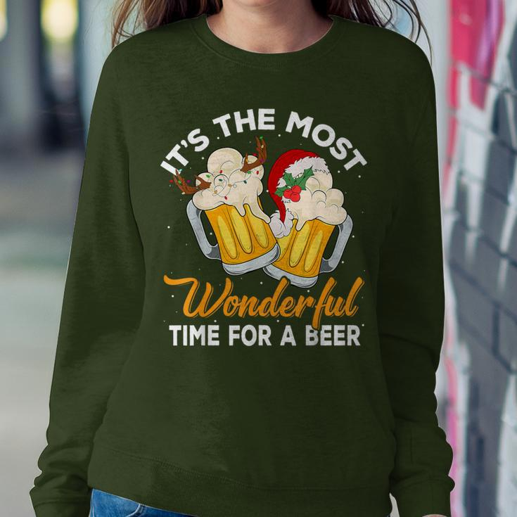It's The Most Wonderful Time For A Beer Drinking Christmas Women Sweatshirt Unique Gifts
