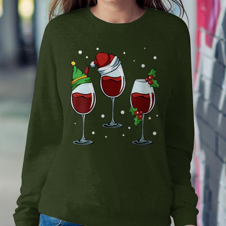 Merry Christmas Wine Lover Red White Alcoholic Drink Grapes Women Sweatshirt Unique Gifts