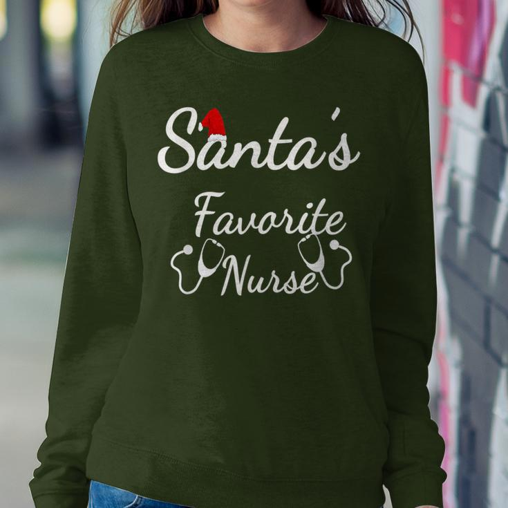Santa's Favorite Nurse Cute Merry Xmas Party Crew Women Sweatshirt Unique Gifts