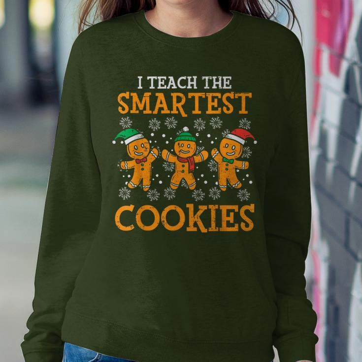 I Teach The Smartest Cookies Teacher Christmas Women Sweatshirt Unique Gifts