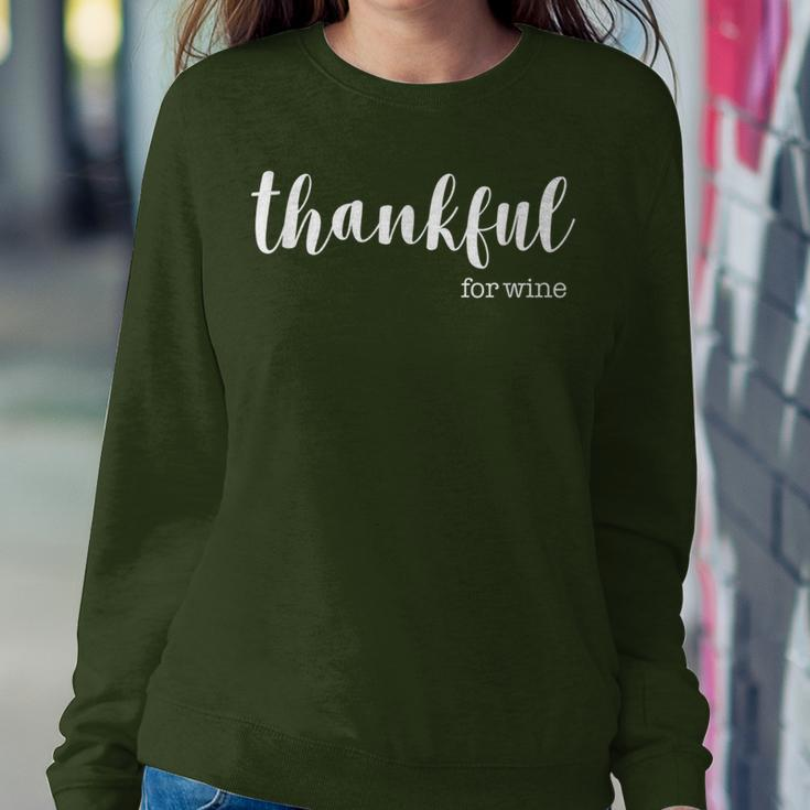 Thankful For Wine Dinner Party Christmas Women Sweatshirt Unique Gifts