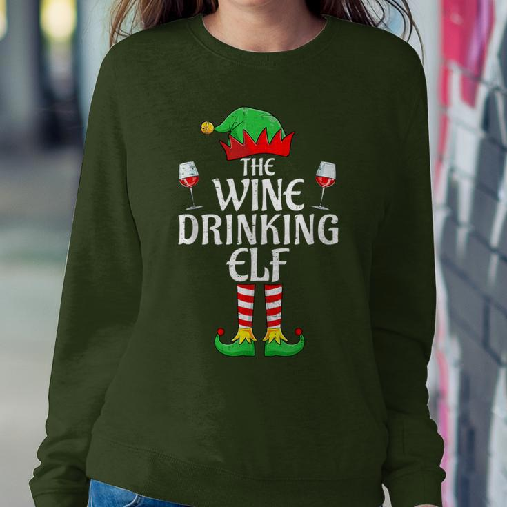 Wine Drinking Elf Matching Family Group Christmas Women Sweatshirt Unique Gifts
