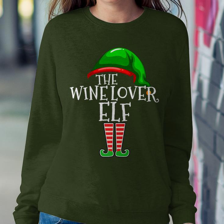 Wine Lover Elf Group Matching Family Christmas Drinking Women Sweatshirt Unique Gifts