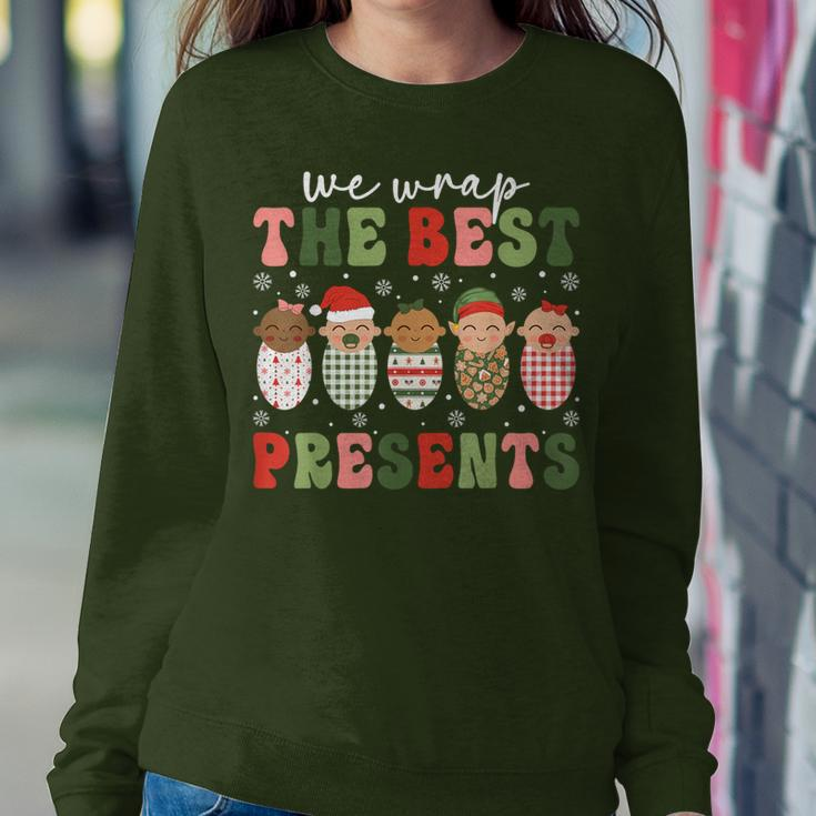 We Wrap The Best Presents Nicu Nurse Mother Baby Christmas Women Sweatshirt Funny Gifts