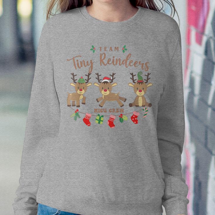 Team Tiny Reindeers Nicu Nurse Christmas Pajamas Women Sweatshirt Funny Gifts