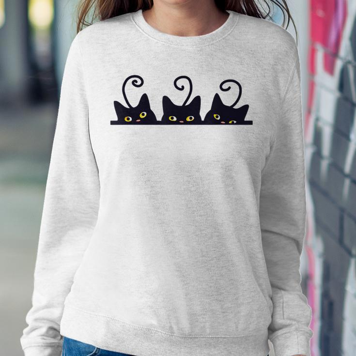 3 Black Cats Cat Lovers Girl Boy Cat Women Sweatshirt Personalized Gifts