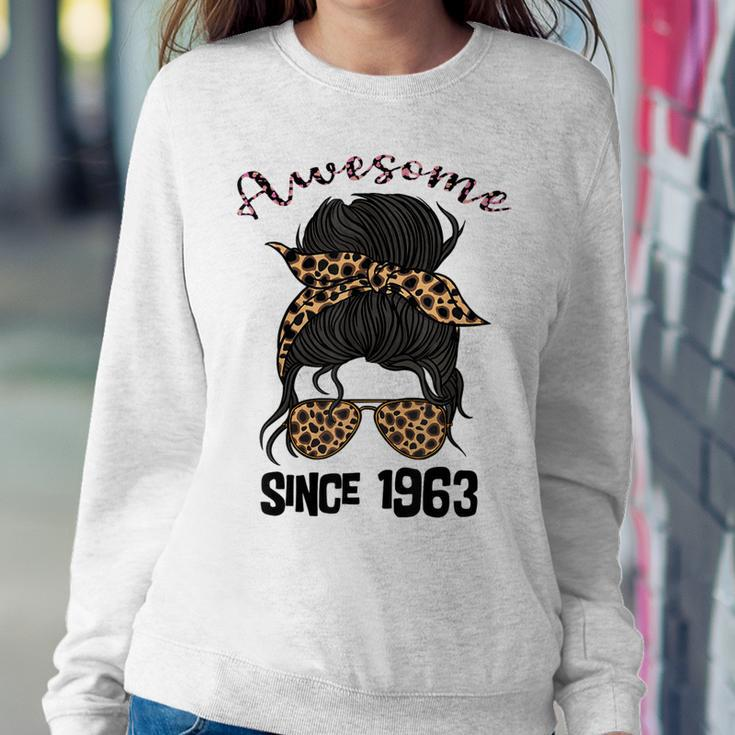 60 Year Old Awesome Since 1963 59Th Birthday Woman And Girl Women Crewneck Graphic Sweatshirt Funny Gifts