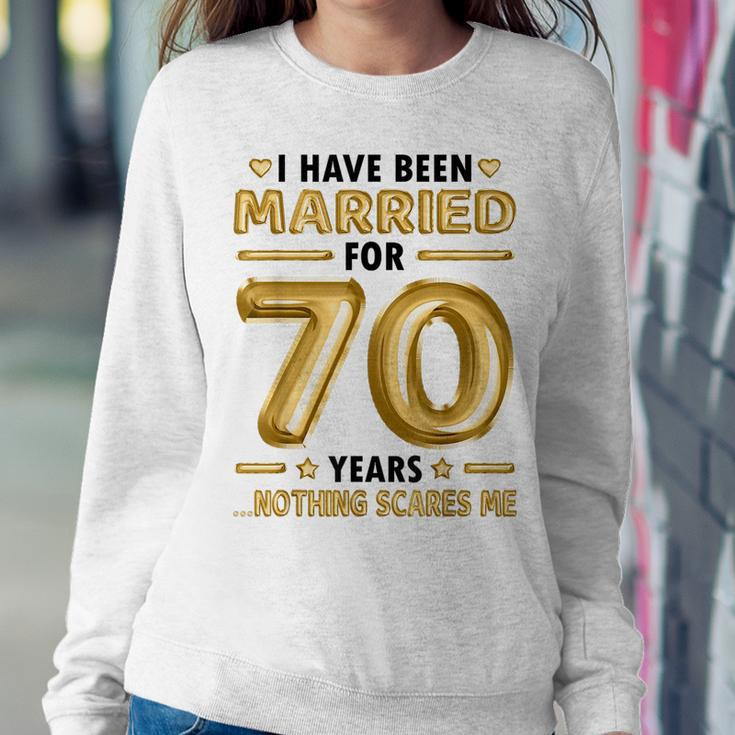 70 Years Marriage 70Th Wedding Anniversary Funny Matching Women Crewneck Graphic Sweatshirt Funny Gifts